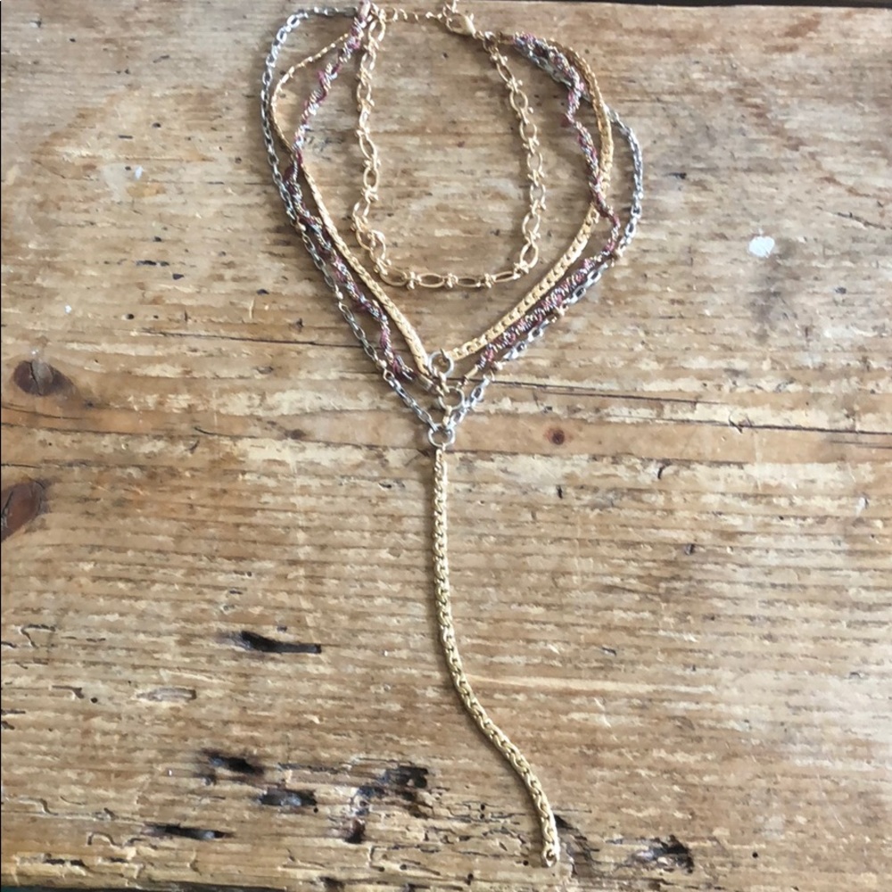 Free People Layered Chain Bolo necklace NWT - Picture 4 of 5